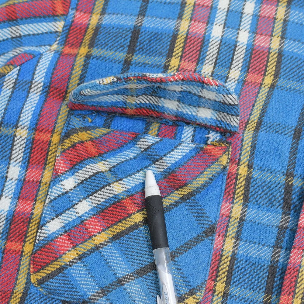 80s～ RN17279 雰囲気系 ボロ チェック ヘビーネルシャツ 襤褸 長袖