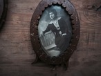 PHOTO FRAME / OVAL SCALLOP WOOD / FRANCE