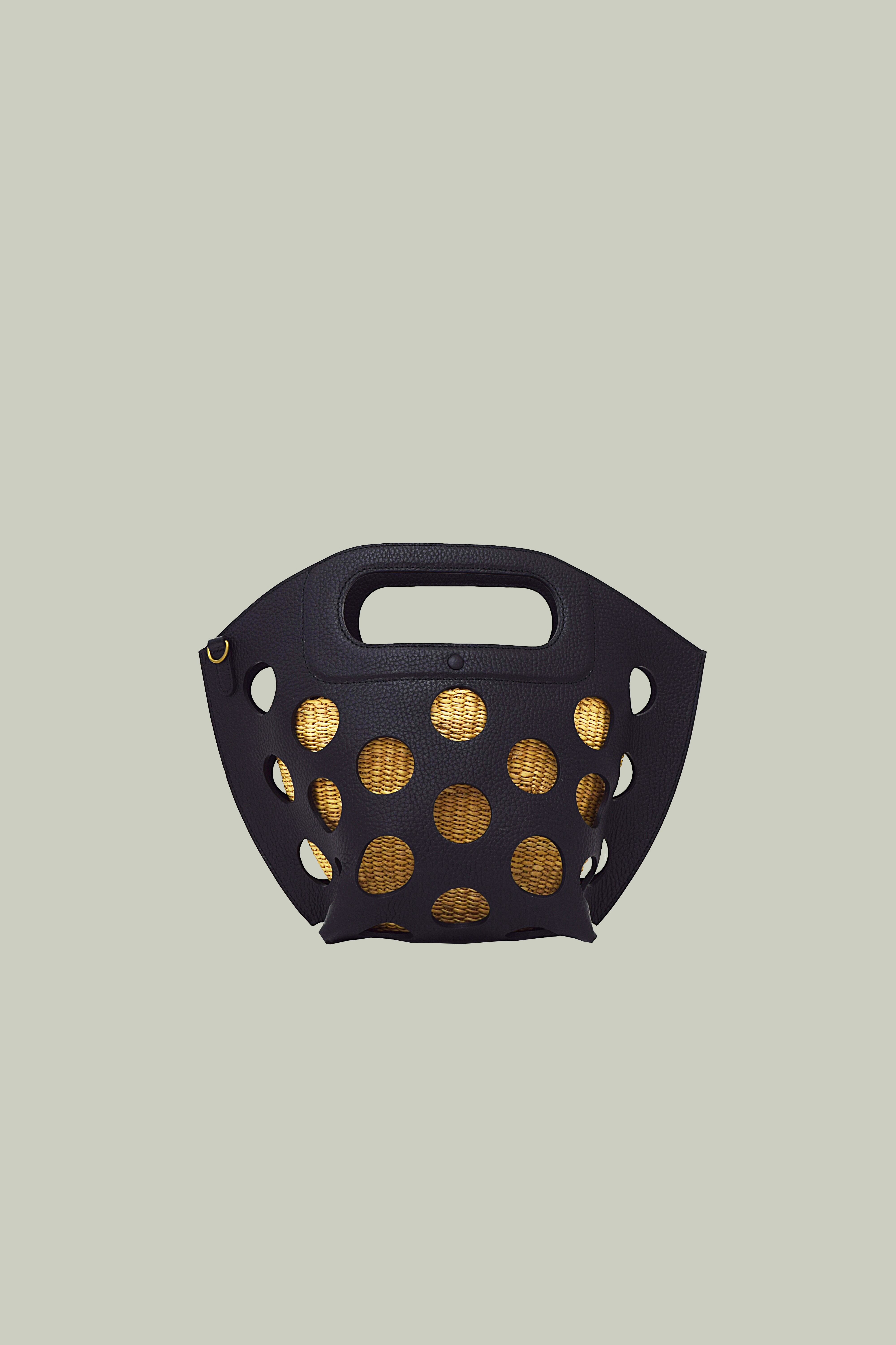 SHOJIFUJITA「1」DOT BASKET-M SHRINK LEATHER×BASKET BLACK
