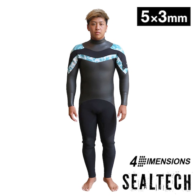 JJP25905  5mm × 3mm SEAL-TECH ロングチェストジップ セミドライ メンズ レディース 4DIMENSIONS