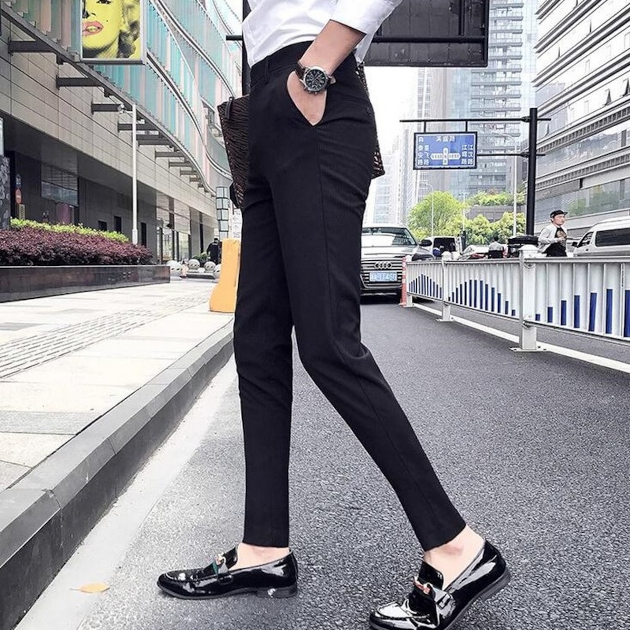 casual 9 point slim fit pants 00370