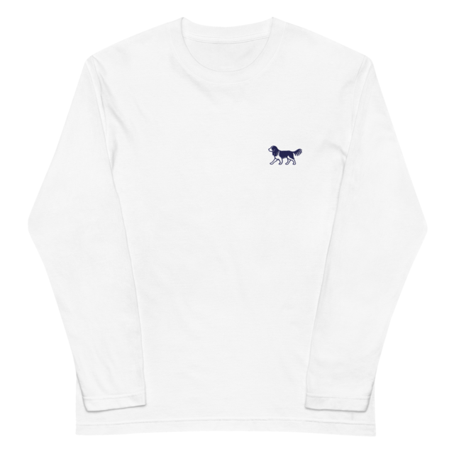 Walking Cavalier Embroidered Long Sleeve – Navy 0092