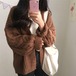 カーディガン　ニット　ニットカーディガン アウター 袖あり 長袖 襟付き スリム きれいめ シンプル 大人 上品 おしゃれ かっこいい レトロ 通勤 通学 お出かけ 着回し 普段使い 大人可愛い 上品 無地 秋 冬 マーク オルチャン 韓国 ファッション オシャレ ママ お出かけ 女子会 デート 体型カバー