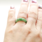 【10号 】 翡翠 くり抜き甲丸リング A貨翡翠 jd_rg1963