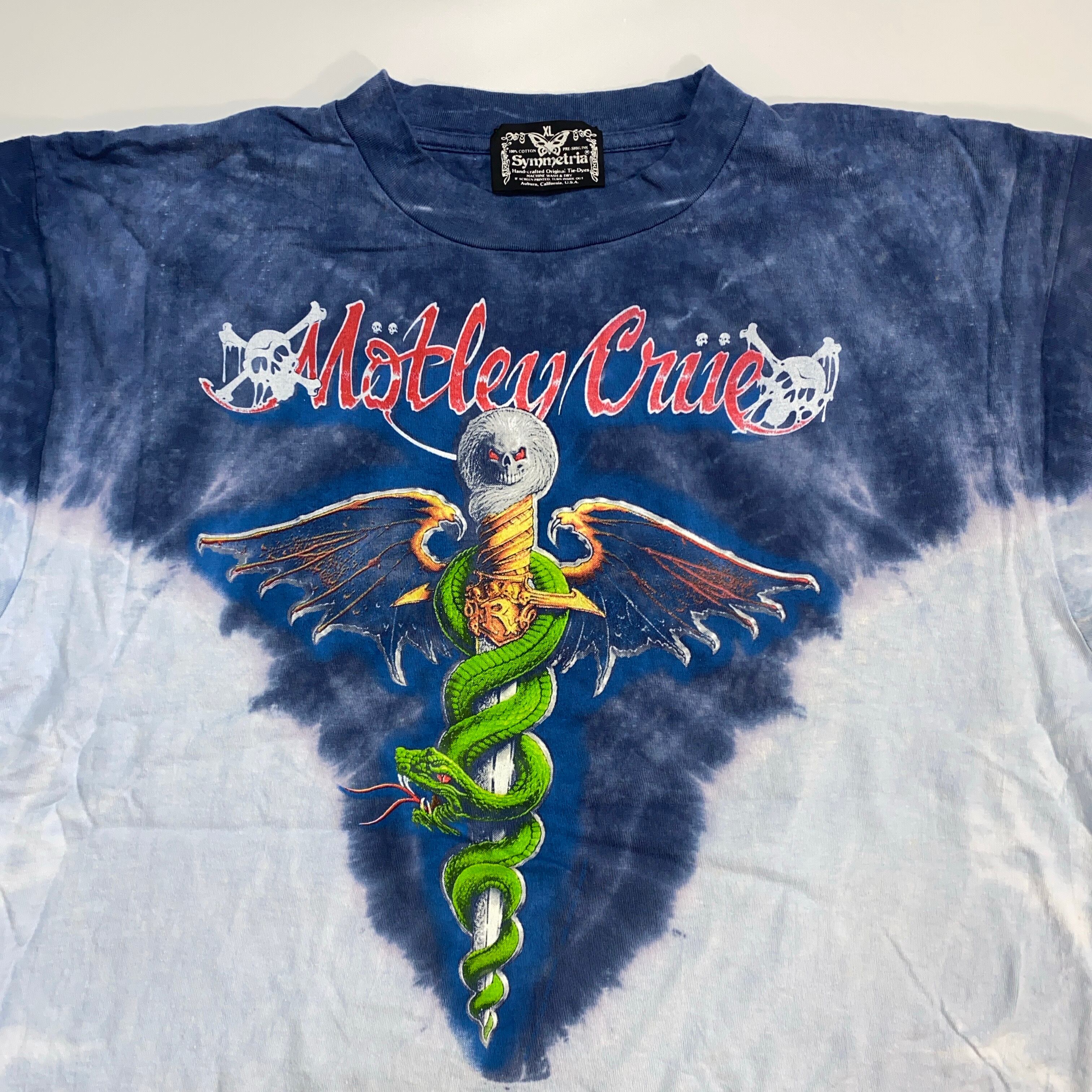 モトリークルー Symmetria タイダイT MC001 [Symmetria] 80s-90s Motley Crue タイダイ Tシャツ ブルー系 XL
