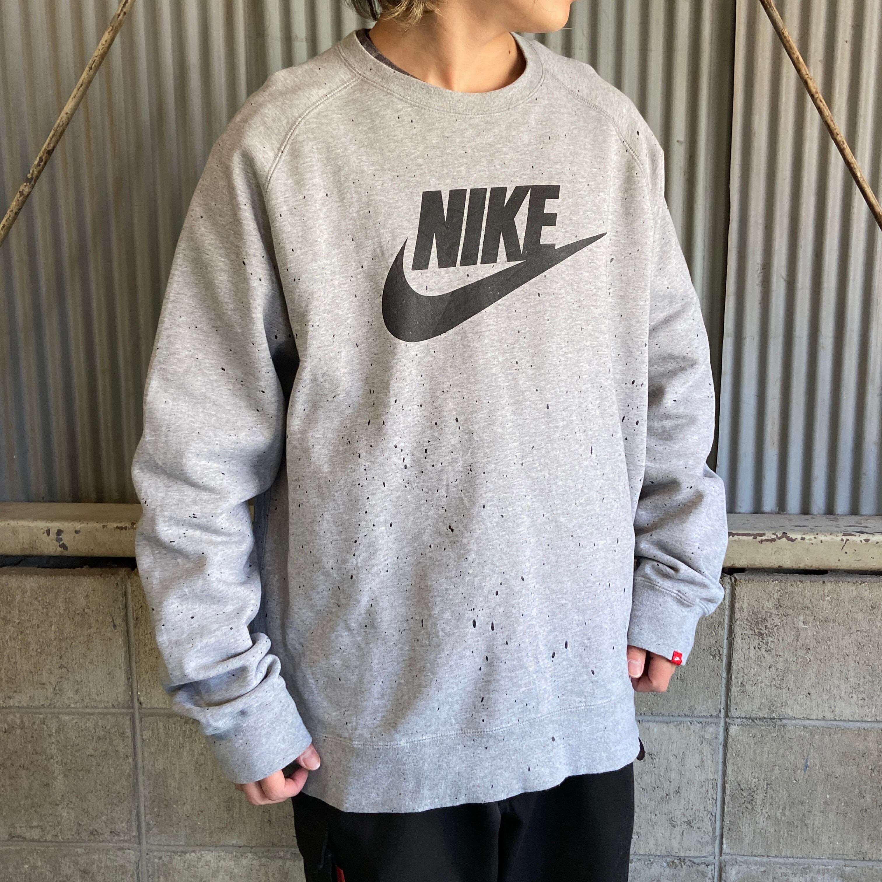 ナイキ カレッジスウェット ネイビー紺 ビッグロゴプリント M NIKE