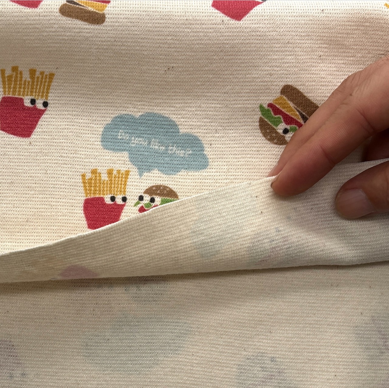 ★CT012◆オーダー50cm単位◆スパンフライスニット生地◆マレファブ◆ポテトハンバーガー