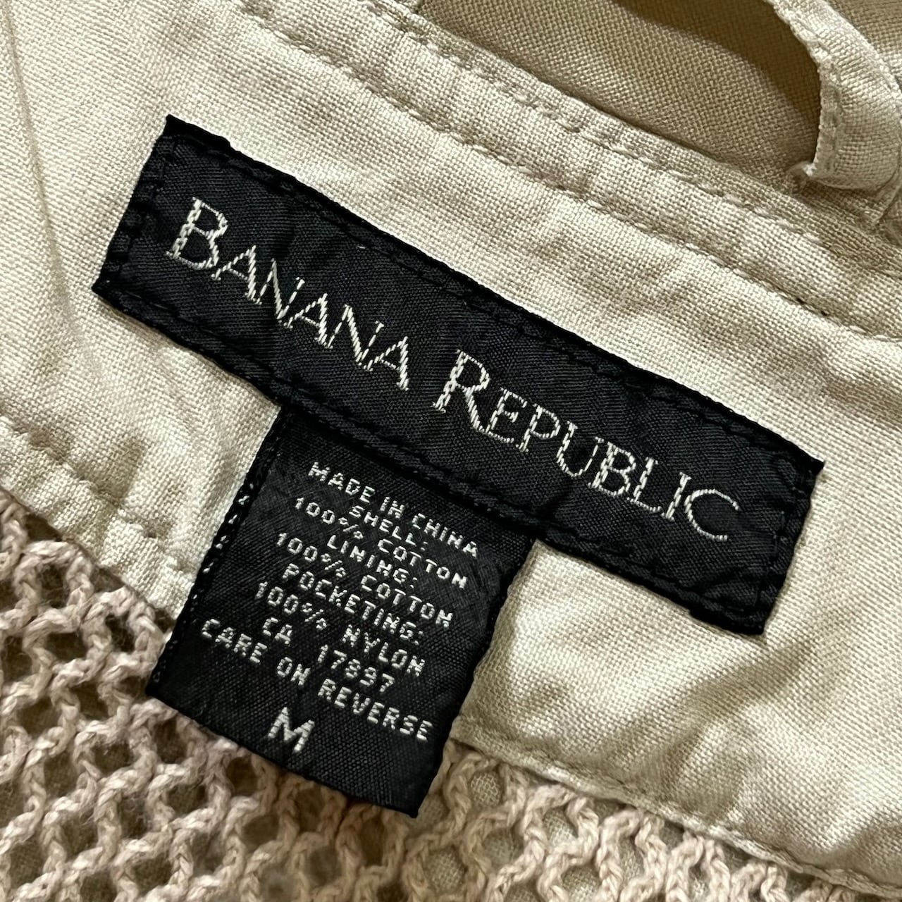 BANANA REPUBLIC メッシュ エポレット 多ポケット フィッシングベスト