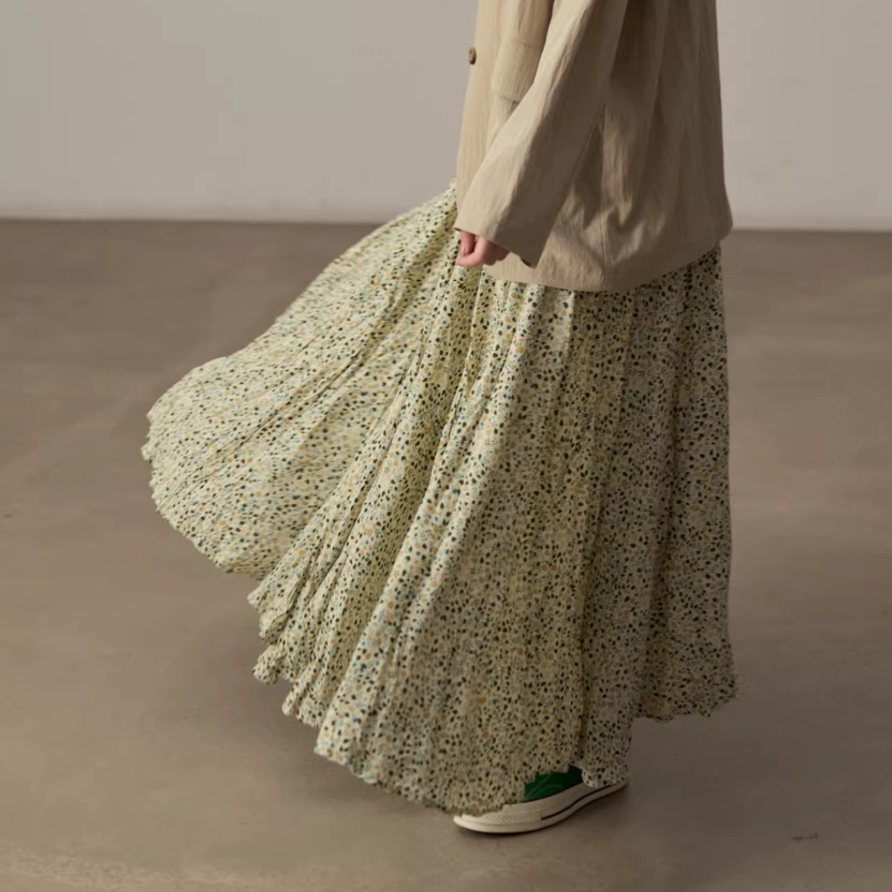 フレンチカジュアル 小花柄 ティアードスカート 00140・画像4