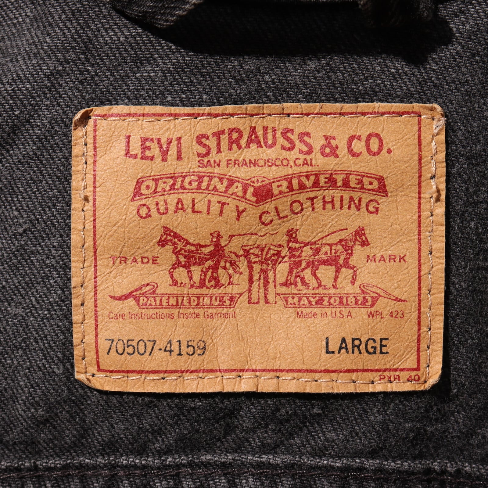 極美品 L 93年 USA 70507 Levi's ブラックデニムジャケット リーバイス