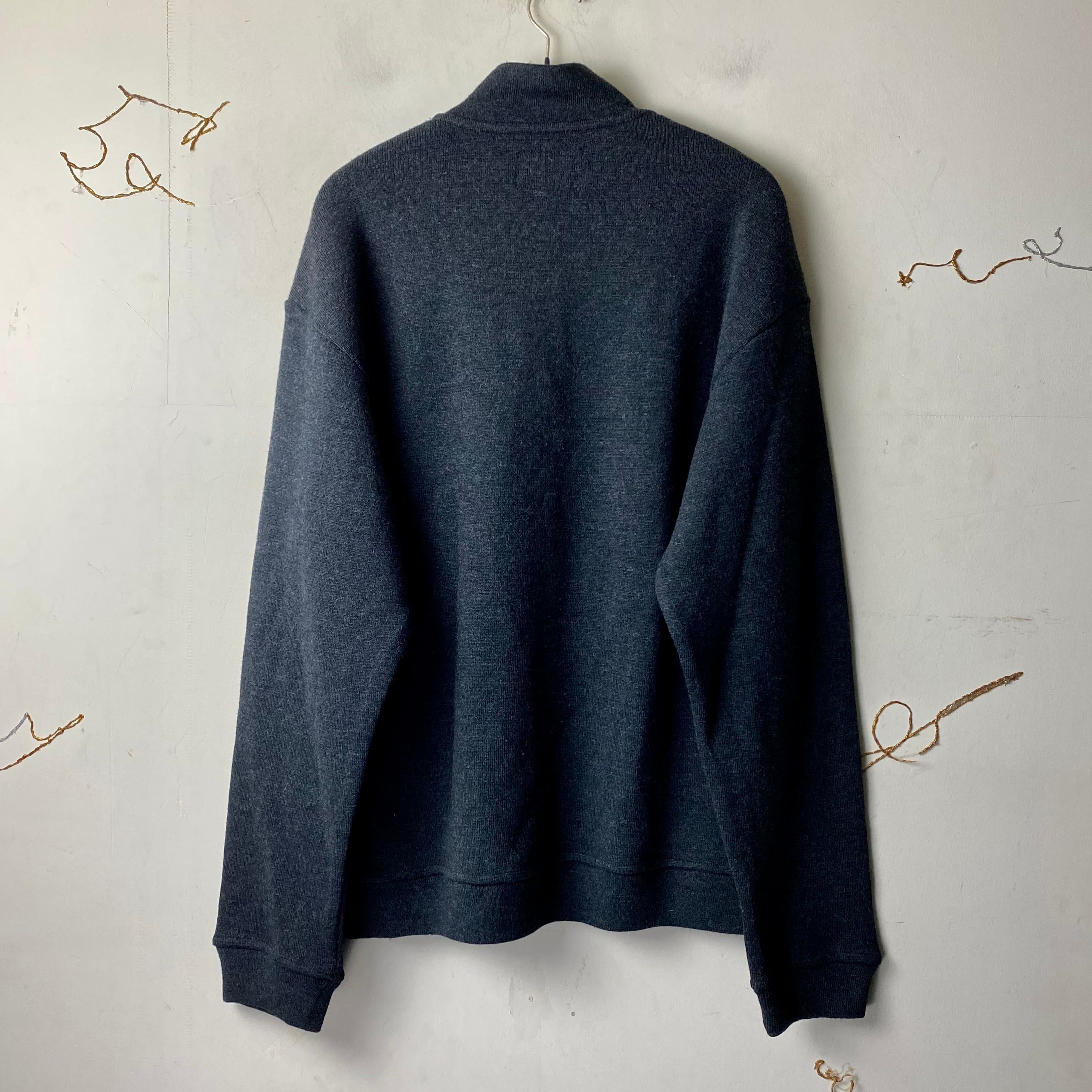 vintage ARMANI JEANS half zip rib knit sweater | NOIR ONLINE
