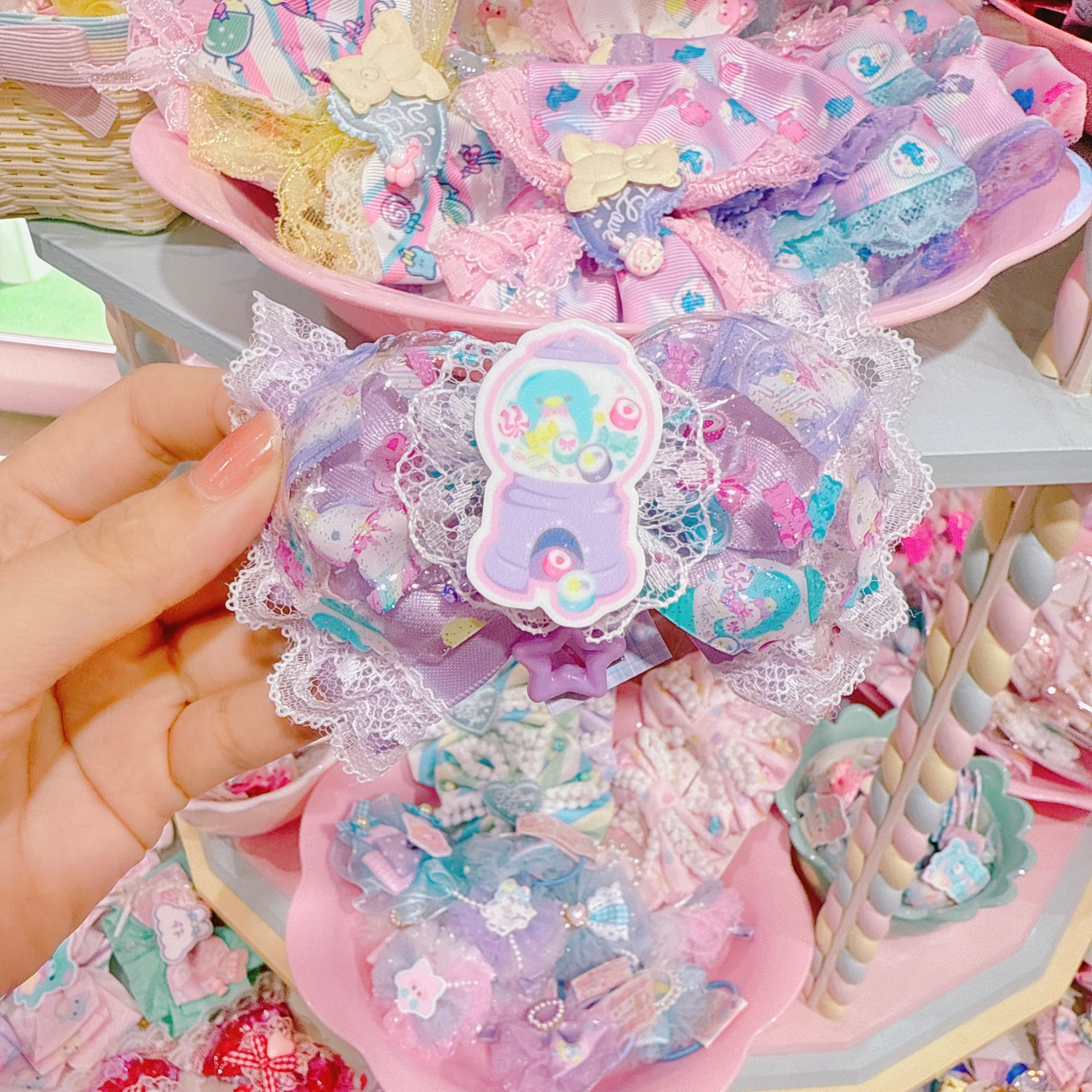 【F7】60-8レースリボンヘアクリップ