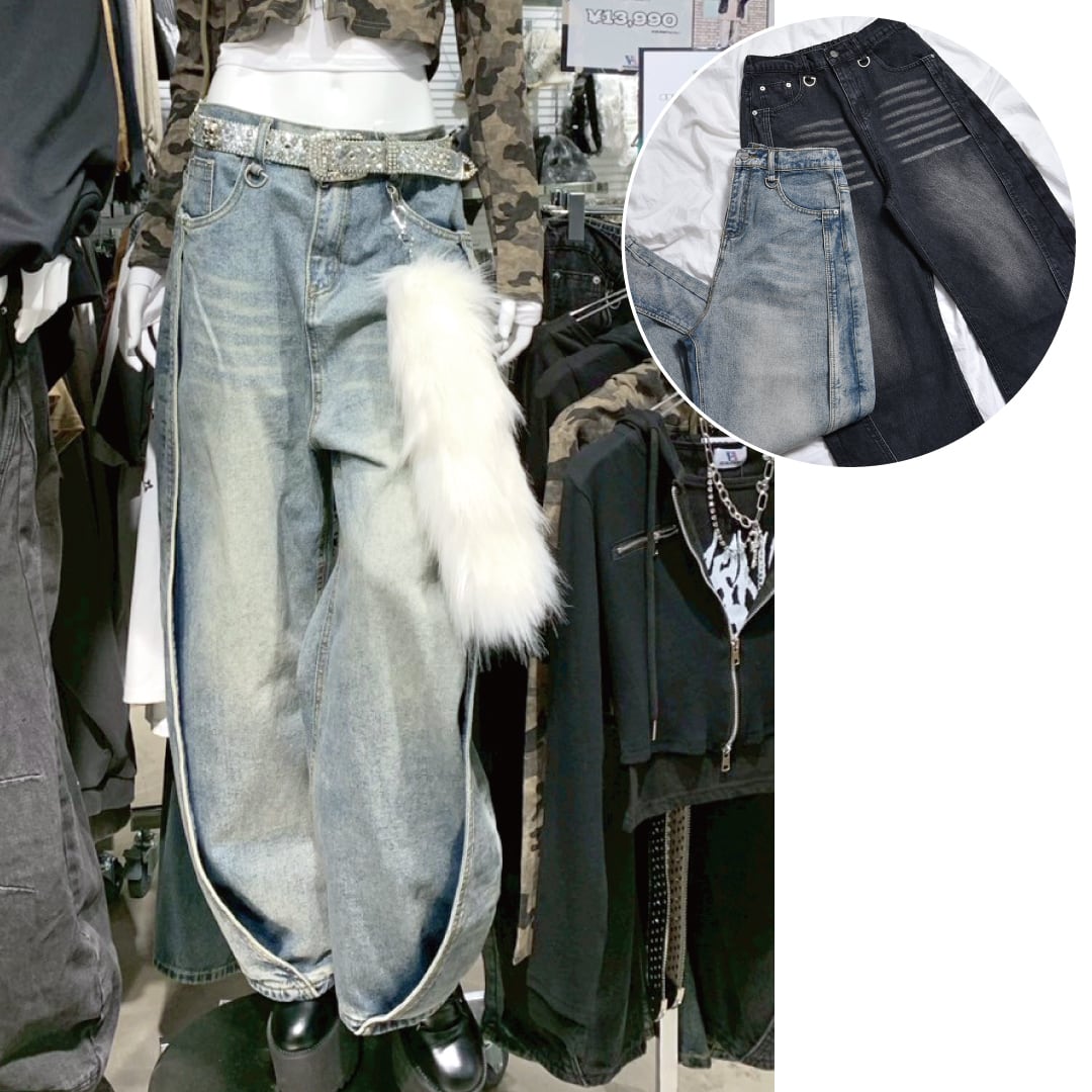 Wave Line バレルデニムパンツ