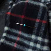 英国アンティークジュエリー 15ctゴールド 天然ターコイズ バーピンブローチ (ソーティングメモ付)