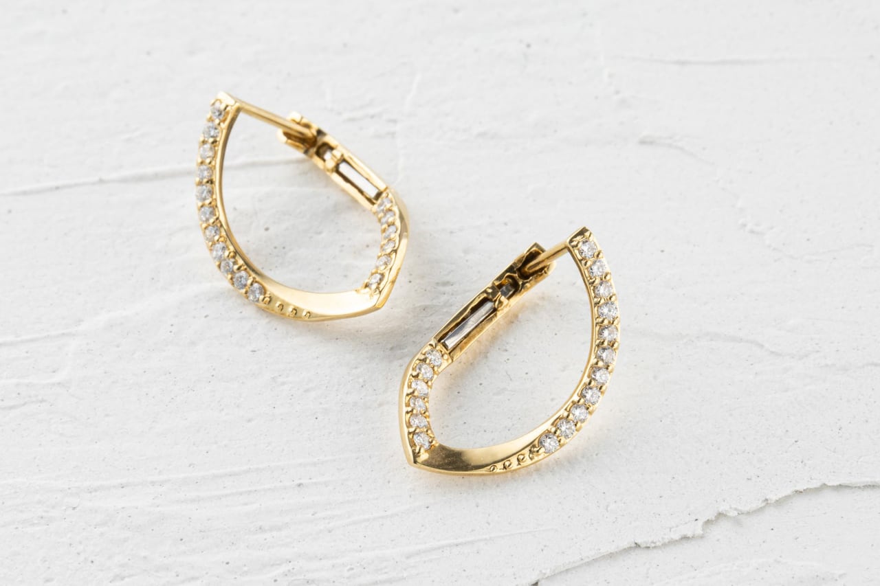 中村江里子セレクト 天然ダイヤモンド×ゴールド コンビピアス