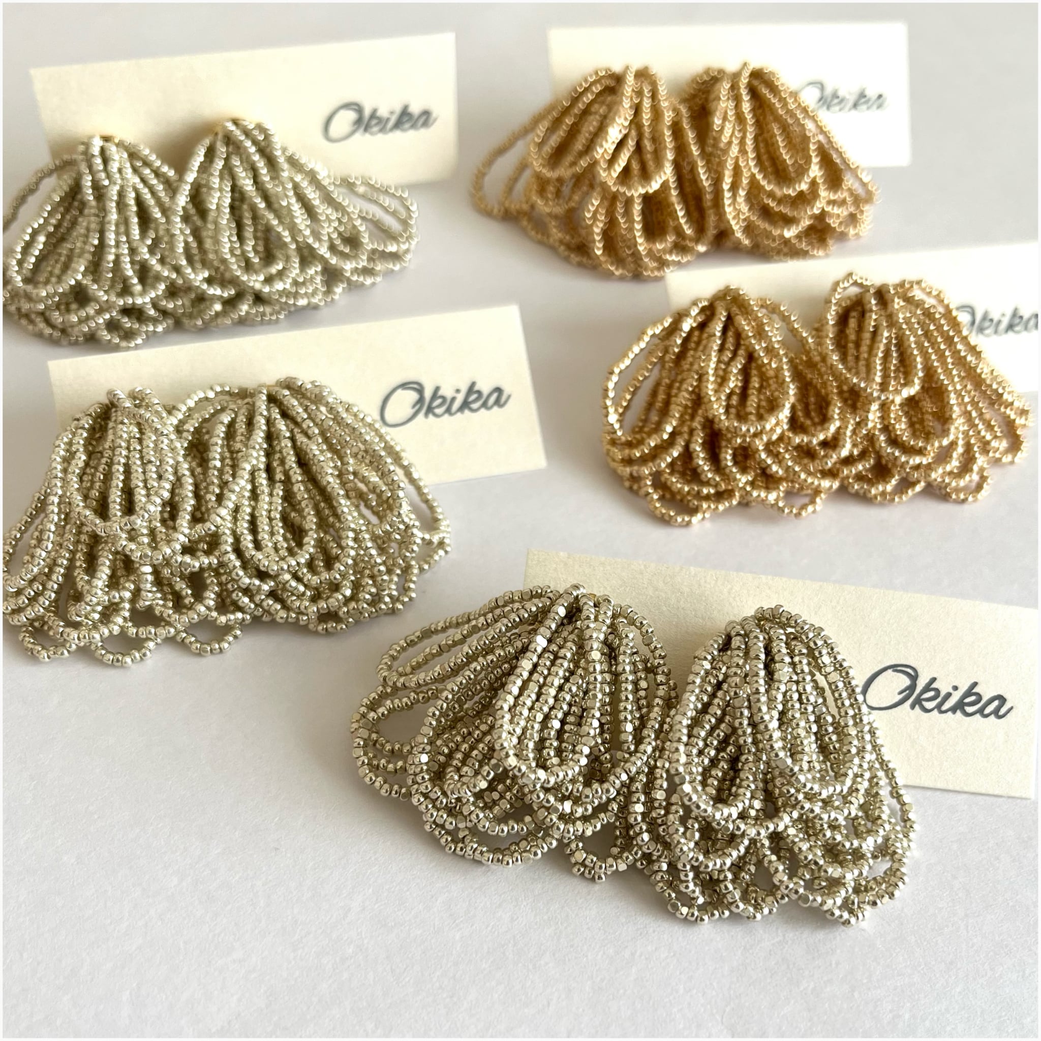 Charlotte Beadsシャワービーズタッセルピアス/イヤリング【Champagne