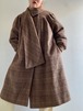 1970s Vintage Plaid Volume Sleeves Coat