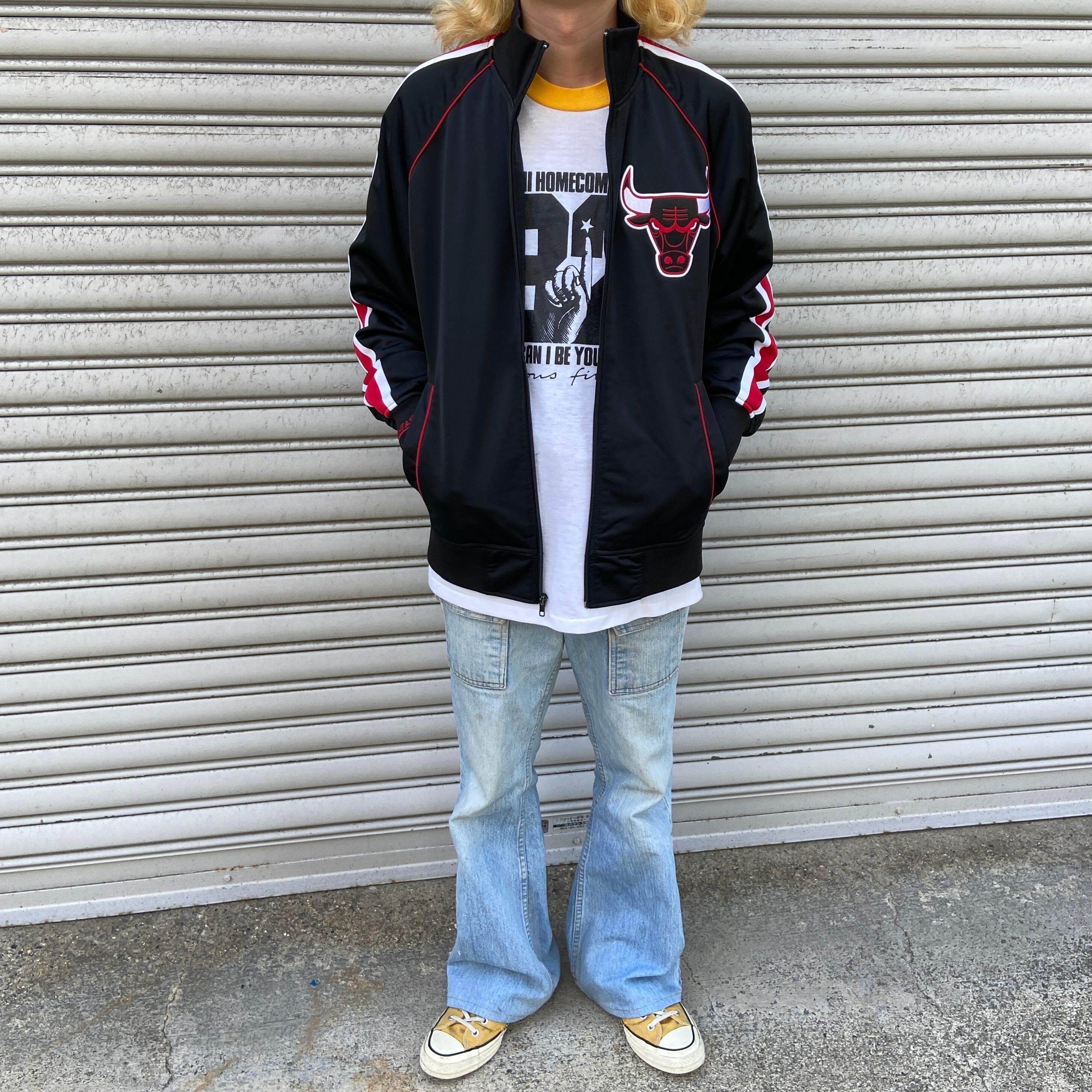 NBA CHICAGOBULLS ブルズ トラックジャケット ジャージ 黒 M | 古着屋 Uan