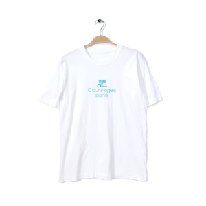 80s クレージュ ヴィンテージTシャツ 白 ホワイト COURREGES PARIS サイズM相当 古着 @BZ0121