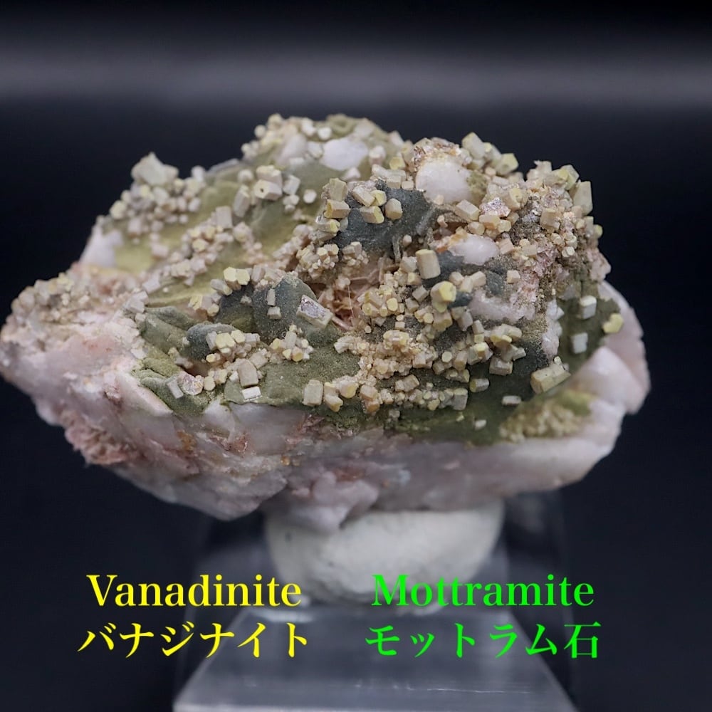 バナジン鉛鉱 +モットラム石 12.9g VND095 鉱物 天然石 パワーストーン 原石