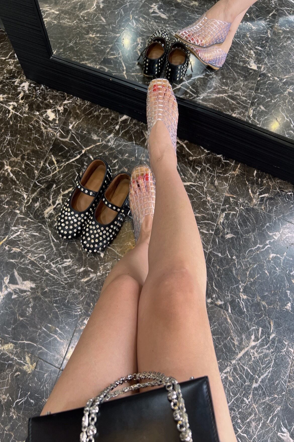 4色】PVC Jelly flat shoes 