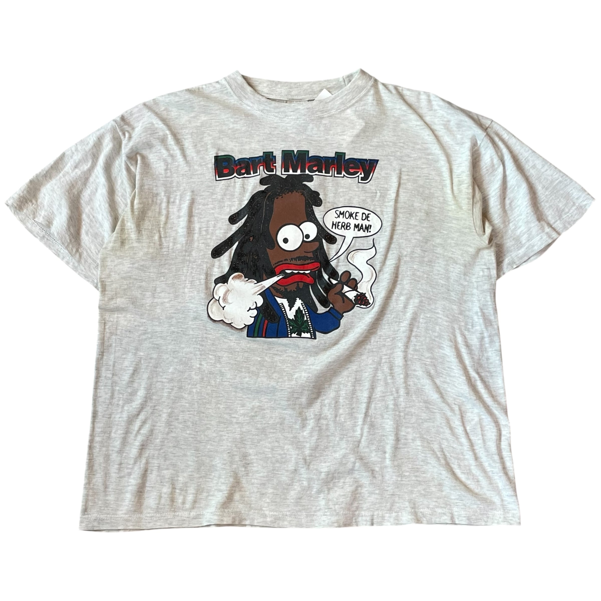 90s The Simpsons "Bart Marley" Bob Marley parody T-shirt