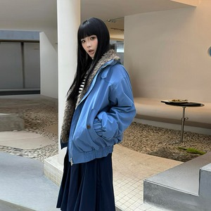FOUND STYLE群青色裏起毛ジャケット