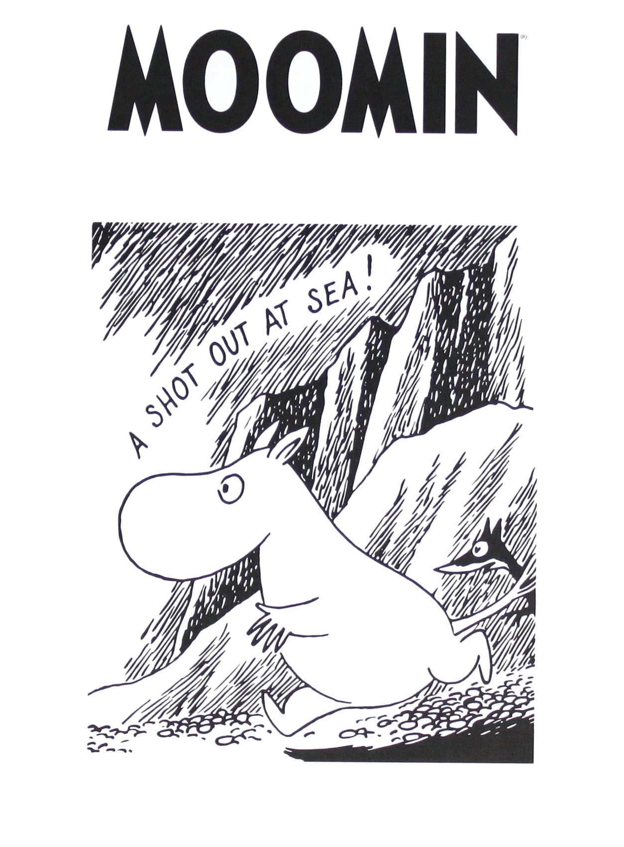 ムーミン 北欧 Postery 「海上の銃撃」送料無料 フレーム 展示用フック付アートポスター 絵画 インテリア アート