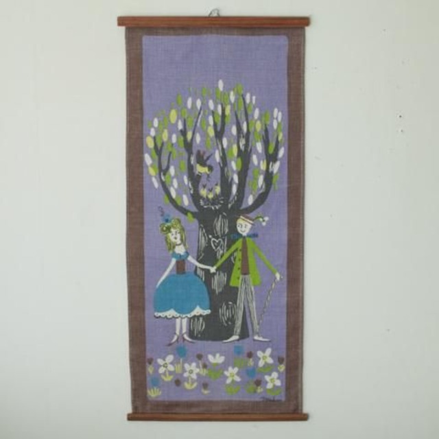 SWEDEN BOWA CUTE COUPLE IN FAIRY TALE TAPESTRY