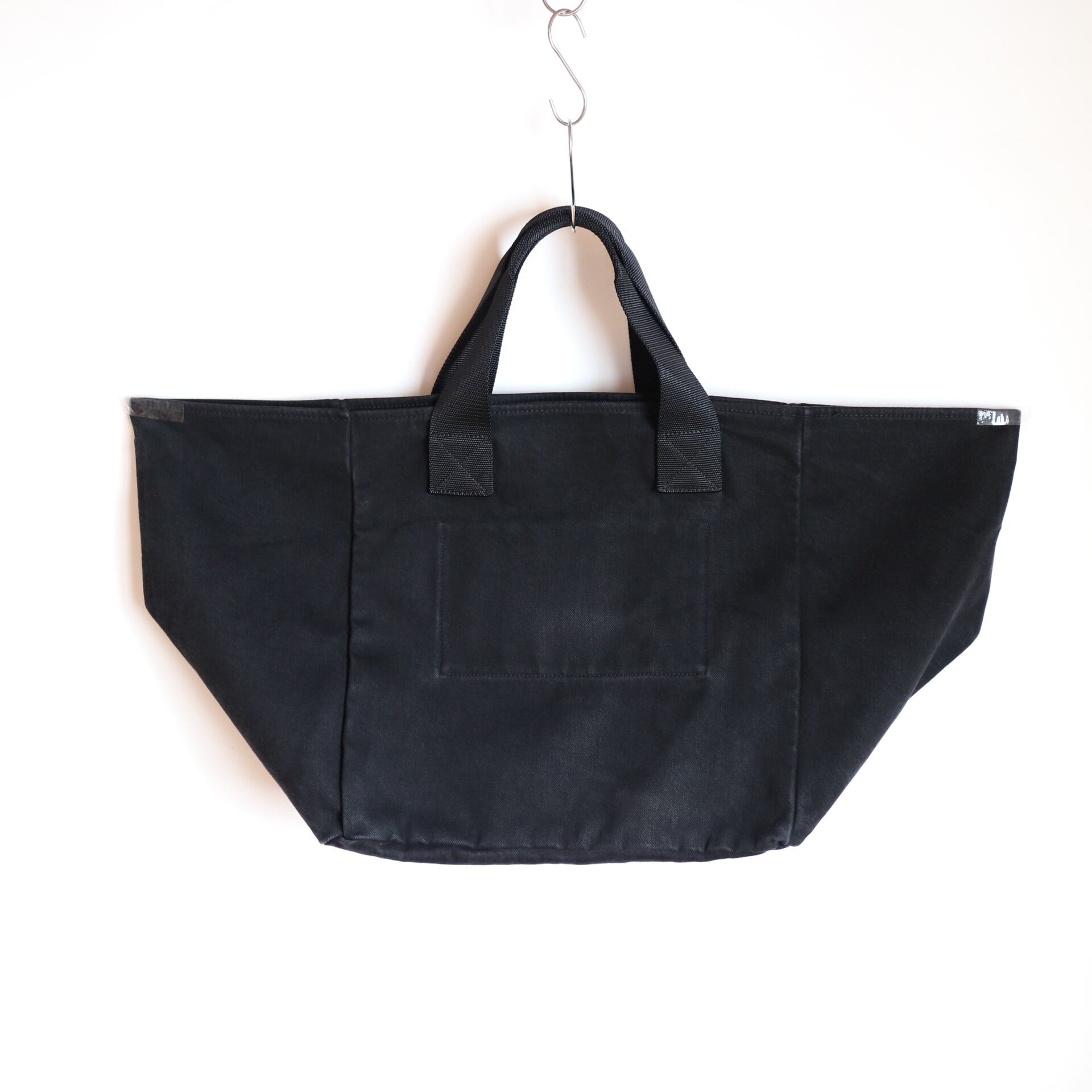 CALVIN KLEIN JEANS / Black Denim Fabric Big Tote Bag / Made in