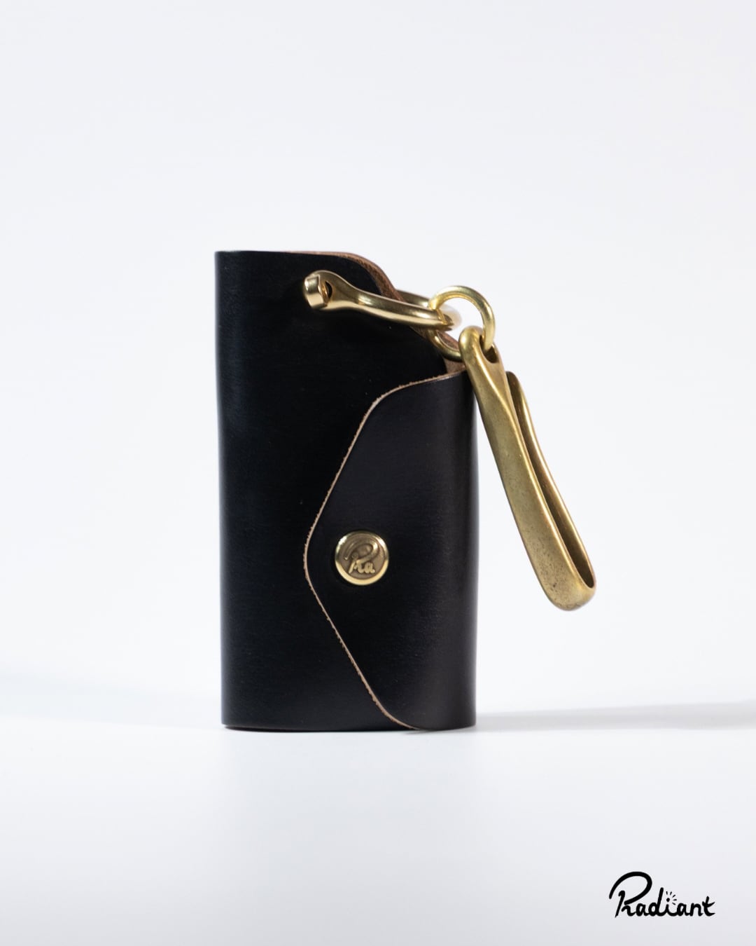 Radiant 黒 レザー マネークリップ　二つ折り財布 Radiant 黒 レザー マネークリップ 二つ折り財布