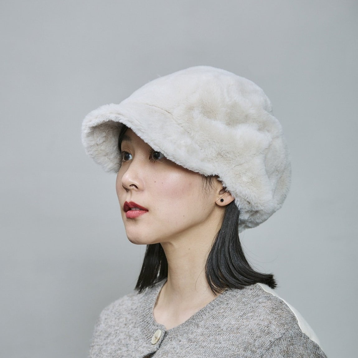 【2026AW】ファーソフトキャップ|オフホワイト/ベージュ/ブラック Soft Fur Cap