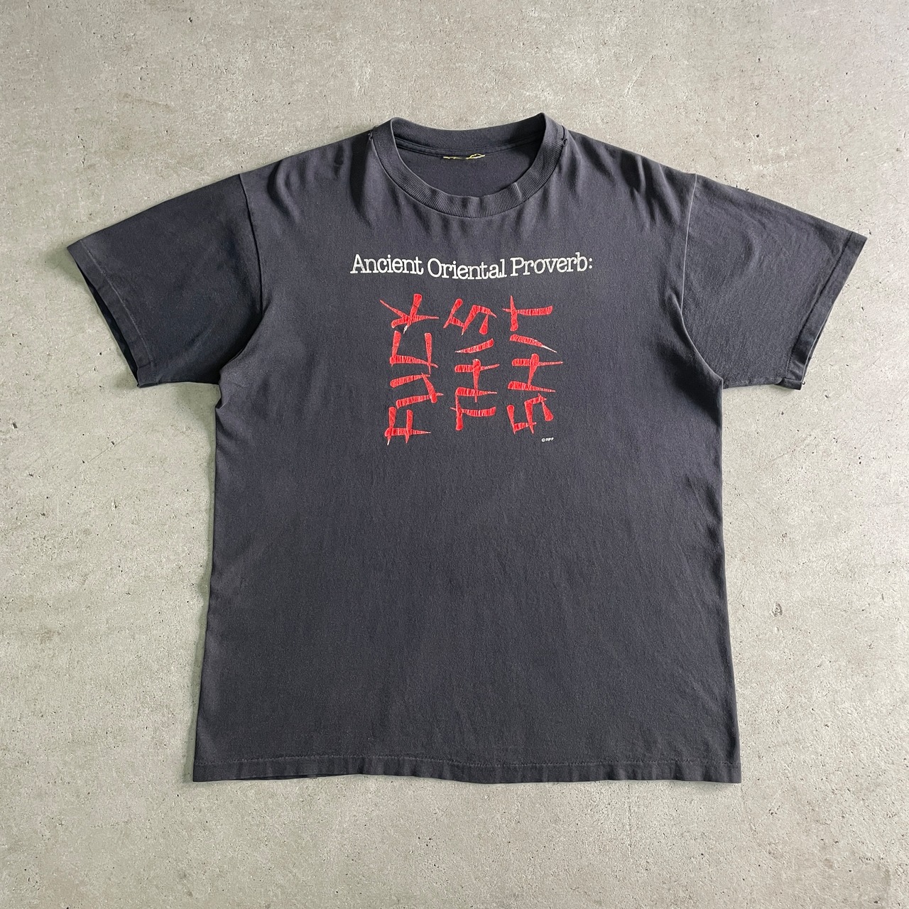 90年代 ANCIENT ORIENTAL PROVERB ジョーク メッセージ プリント T 