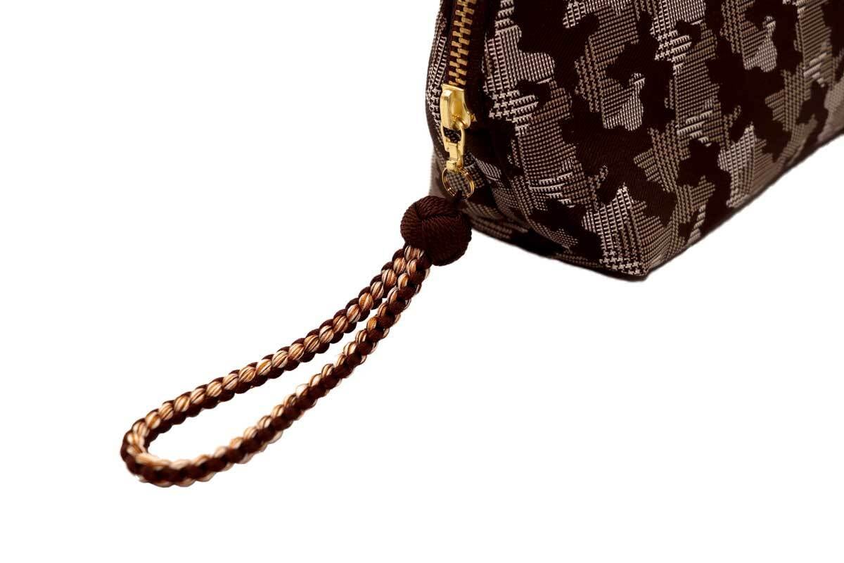 西陣織シルク・軽量ファスナーポーチ・コスメポーチ・バッグインバッグ