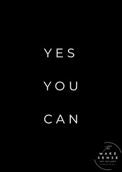 YES YOU CAN｜ミニマル モノクロ 名言 ポスター｜自己啓発 モチベーション インテリア アート  A2ポスター