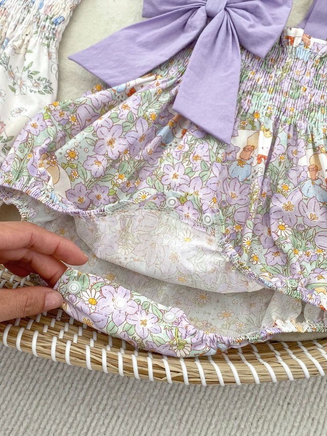 【BABY】うさぎフォレスト柄ビッグリボンロンパース - 13