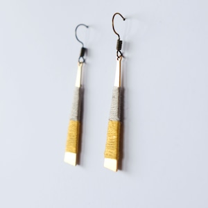 yellow & beige  triangle Brass + Thread