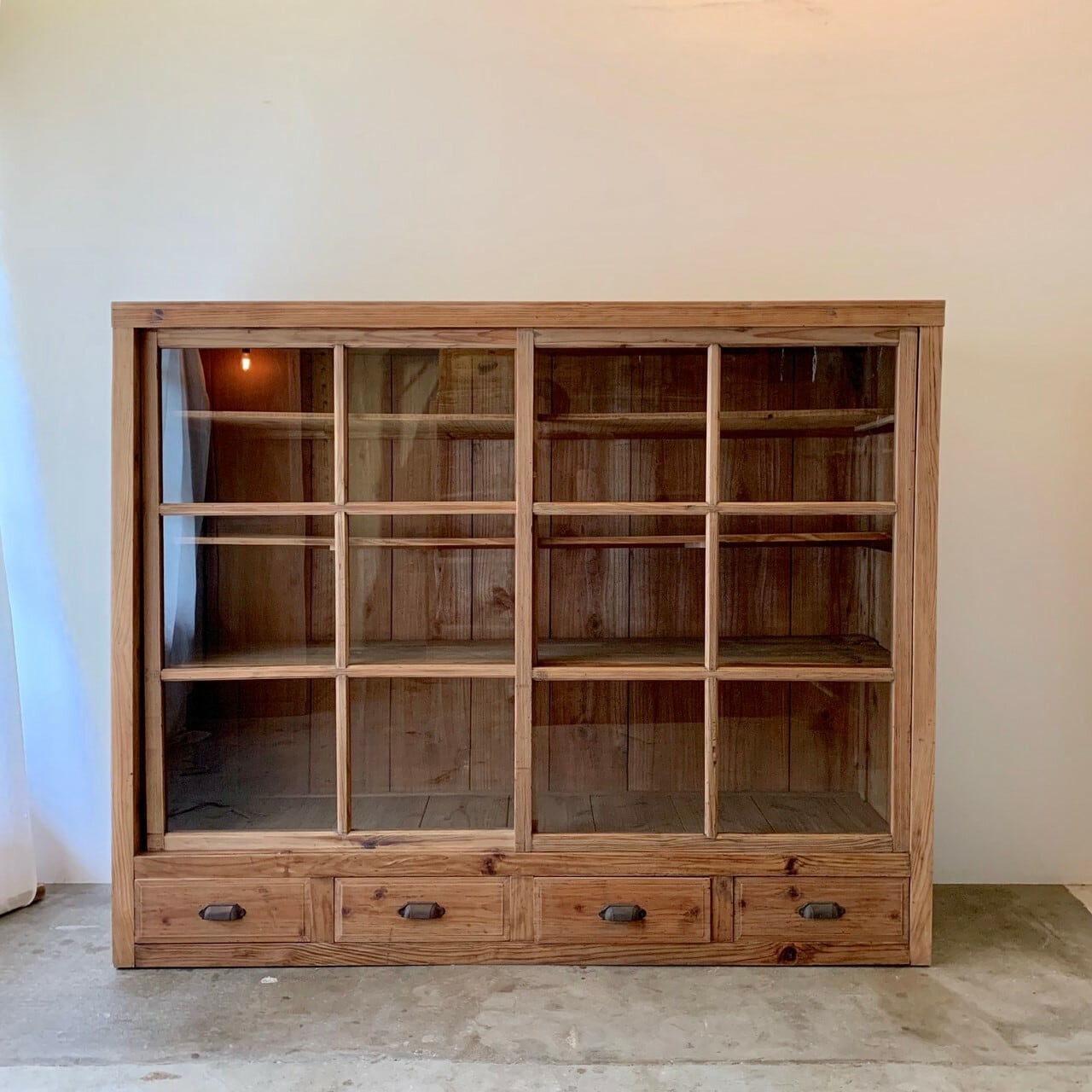 ガラスケース　食器棚　古家具