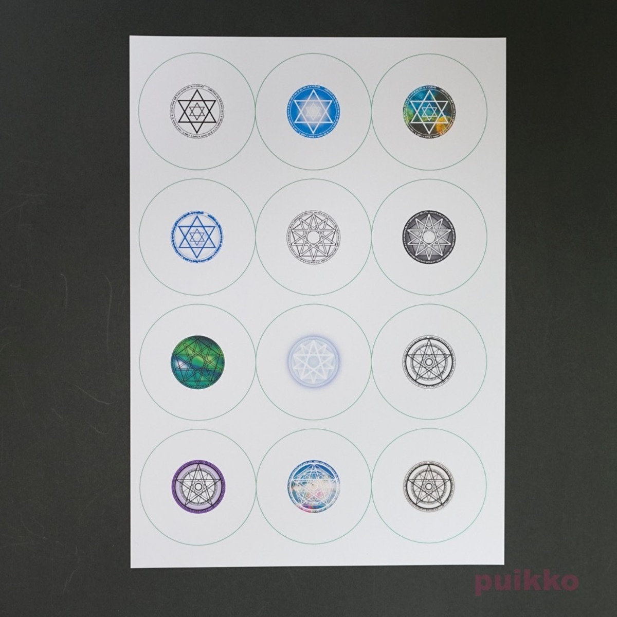 くるみボタン製作用生地 魔法陣 Puikko