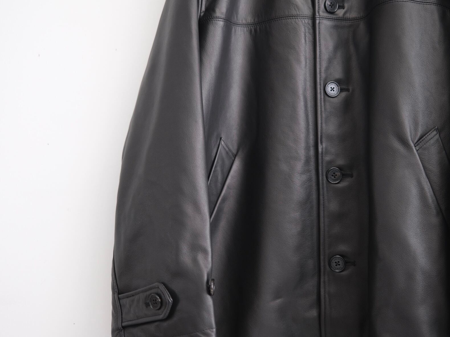 UNIVERSAL PRODUCTS.” LEATHER CAR COAT” | Lapel online store