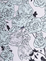 【受注商品】Rumi Rockきもの「チューリップと小鳥」ミント　[A706]