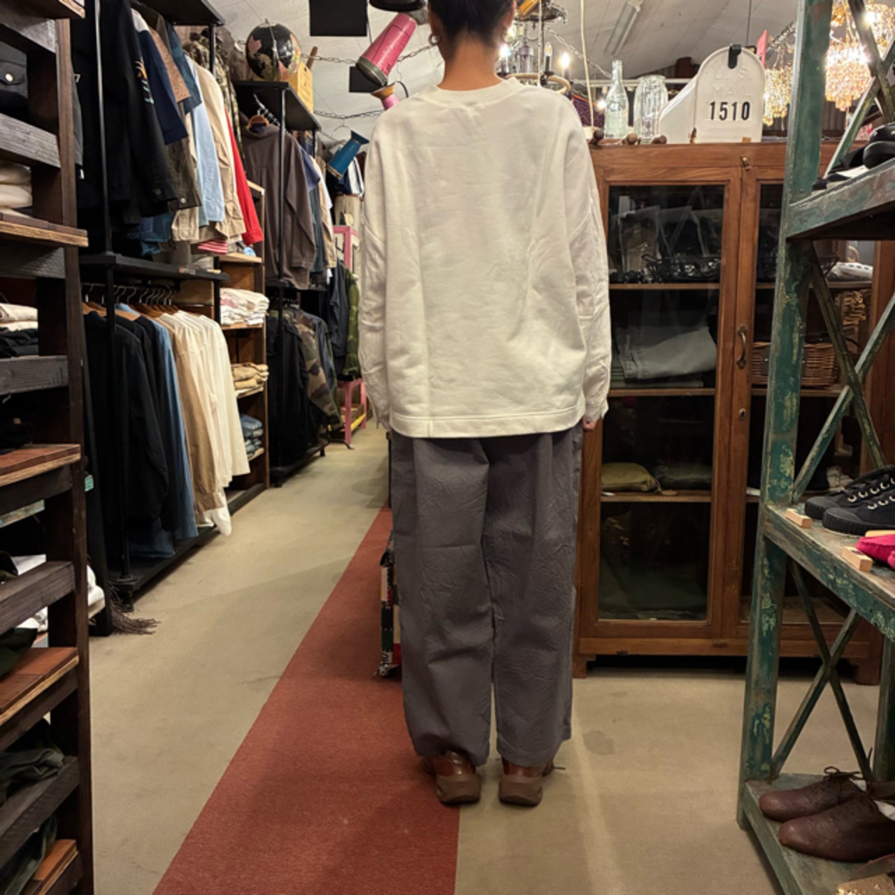 homspun 10oz Denim Gathered Pants　ホームスパン　10オンスデニムギャザーパンツ　グレー　イージーパンツ　ワイドパンツ　厚手デニム