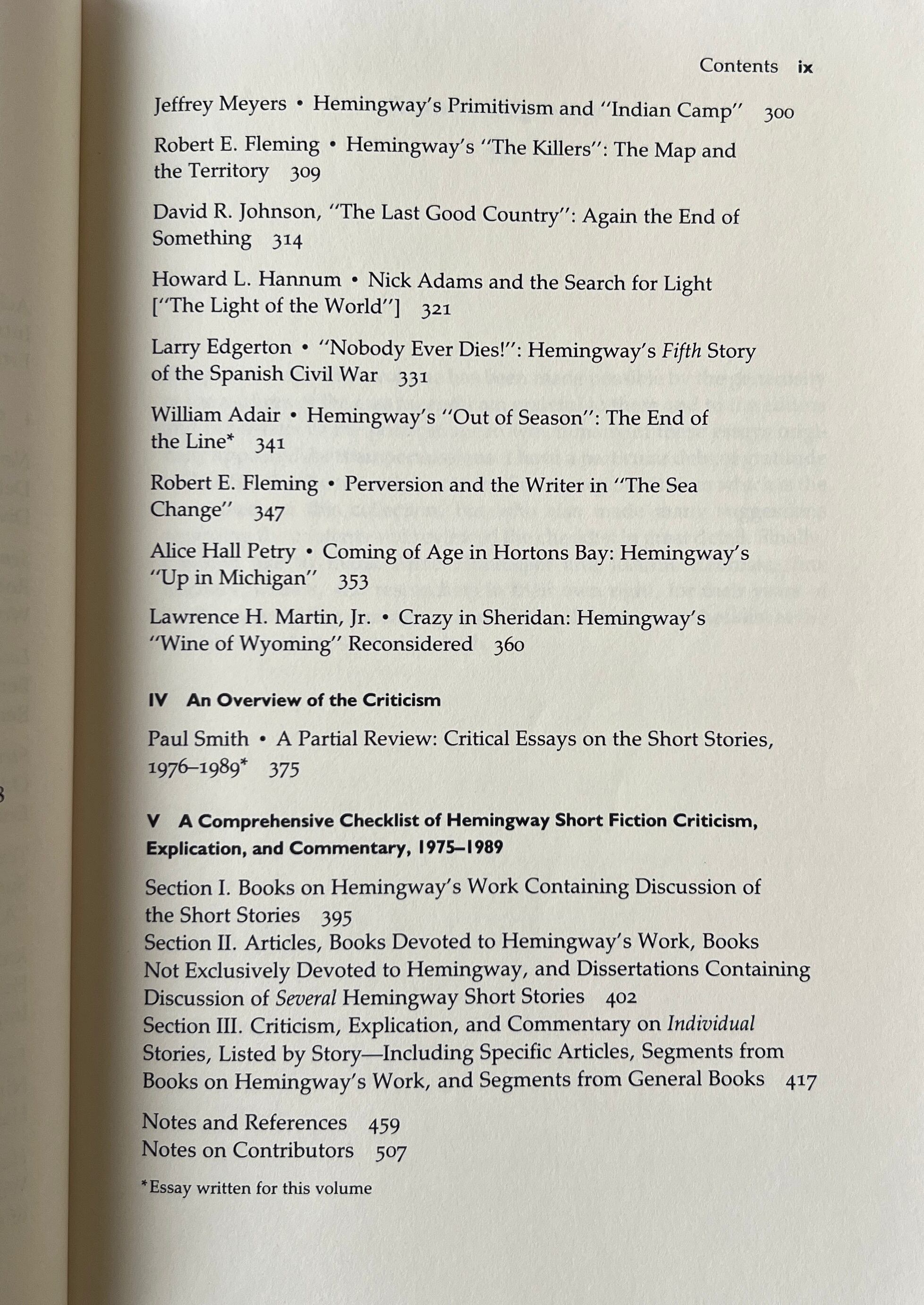 New Critical Approaches To The Short Stories Of Ernest Hemingway / Jackson J. Benson / Duke University Press