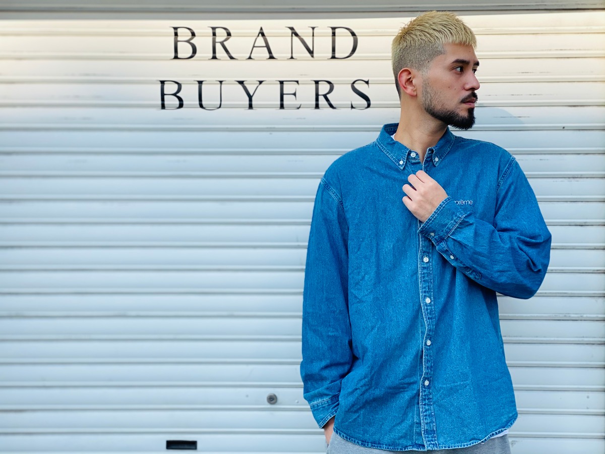 Supreme Classic Logo Denim Shirt Red