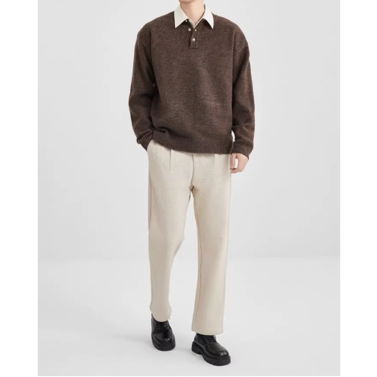 シャツカラー 長袖ニット af0396