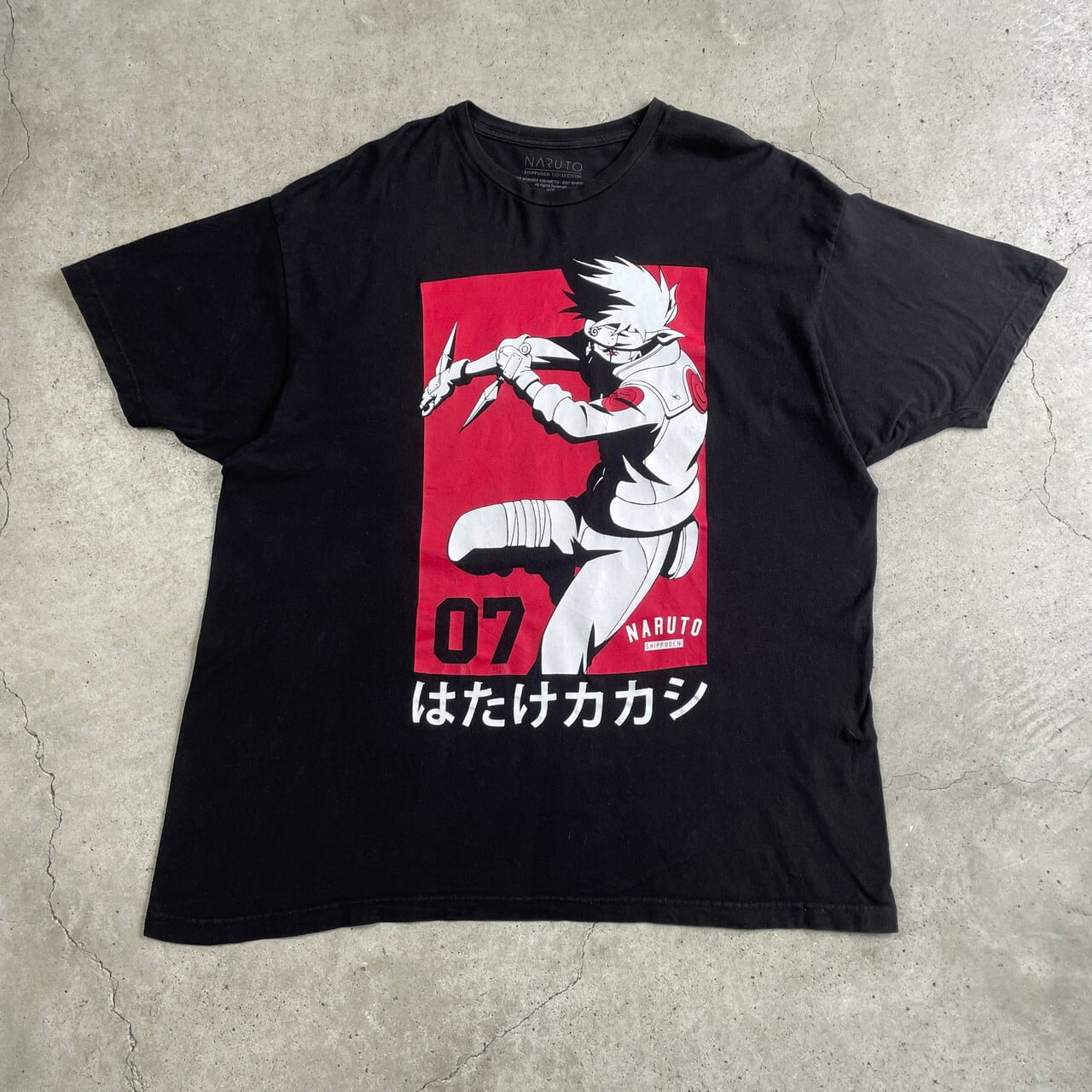 ナルト ヴィンテージ加工Tシャツ オーバーサイズのL はたけカカシ ...