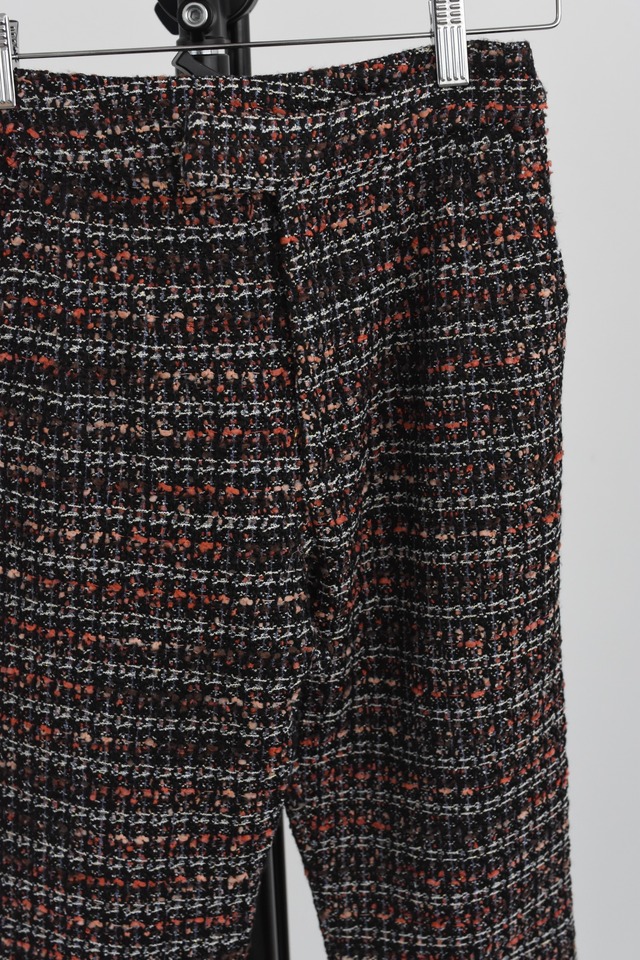 side slit tweed pants（black）