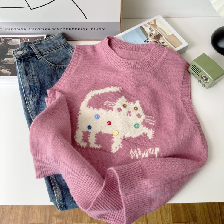 【tops】刺繍ベスト M33327