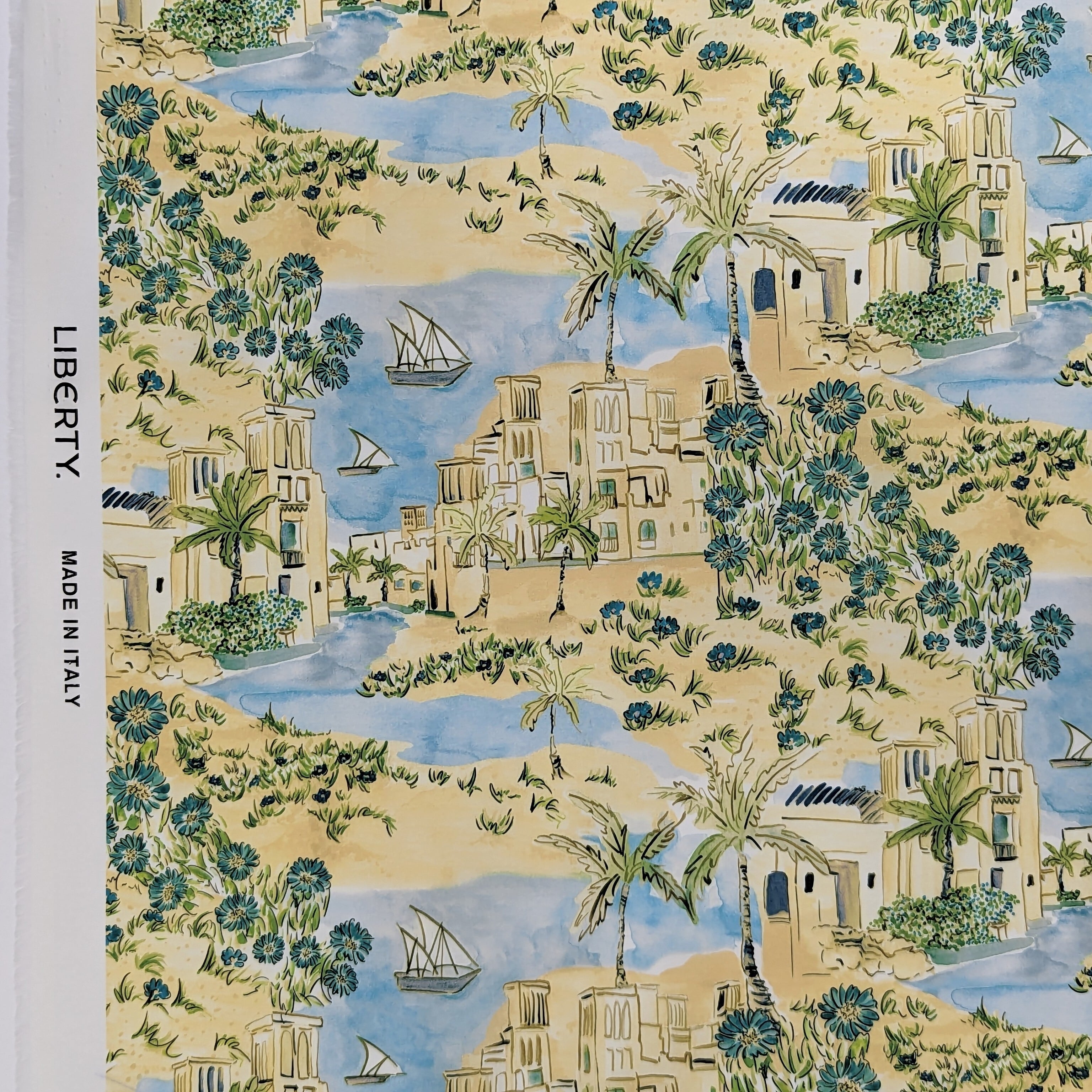 ◆輸入 リバティ LIBERTY タナローン Arabian Vista Yellow アラビアンヴィスタ イエロー 約130×50cm