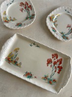 英国アンティーク GRINDLEY グリンドレー 1930年代 サンドイッチプレート 庭と小鳥 テーブルウェア BE